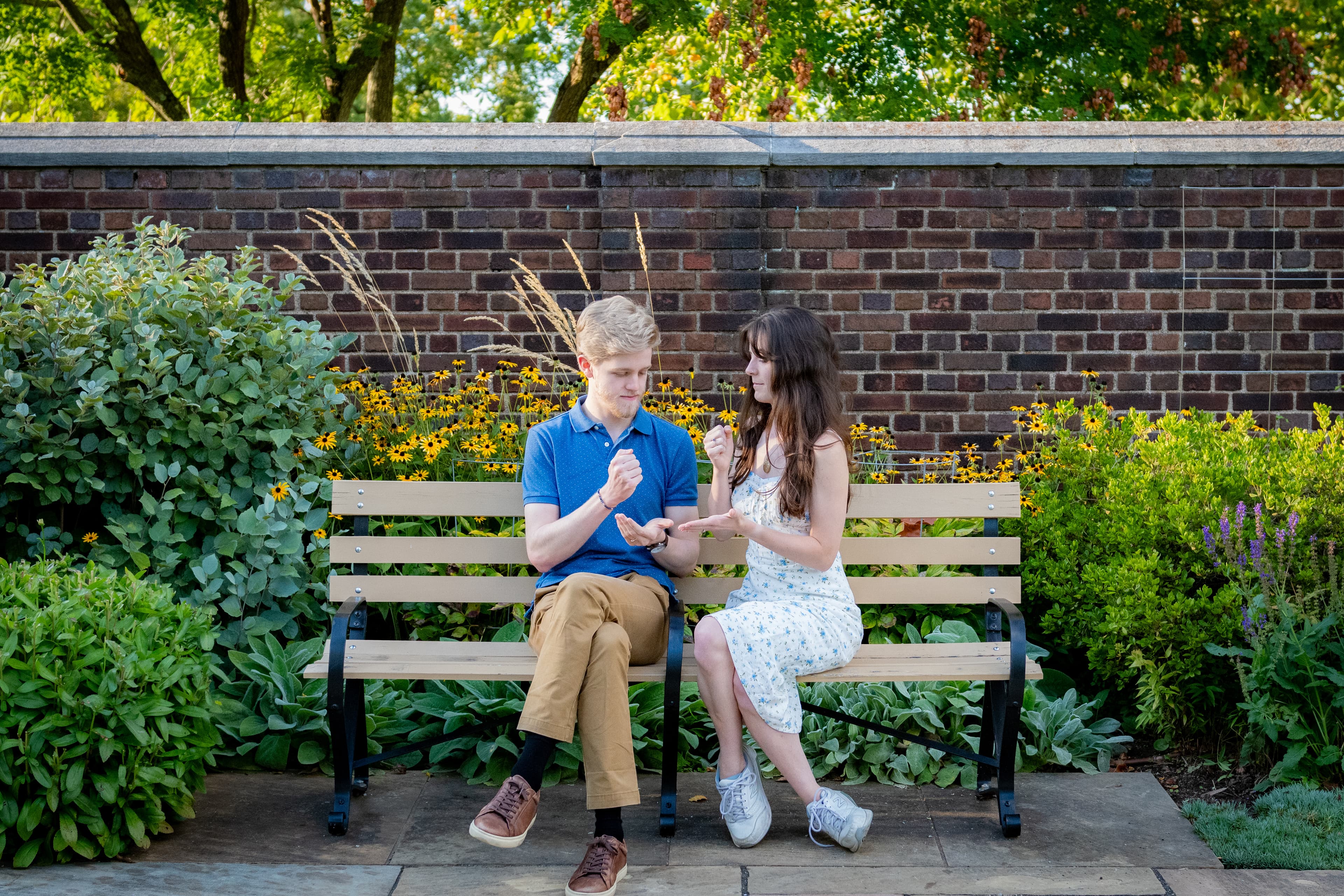 Couple playing rock, paper, scissors